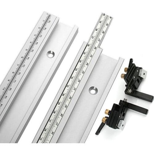 45 Type T Track with Scale Aluminium Alloy T-tracks Slot Miter Track 300-800mm Table Saw for Workbench Woodworking Tools DIY