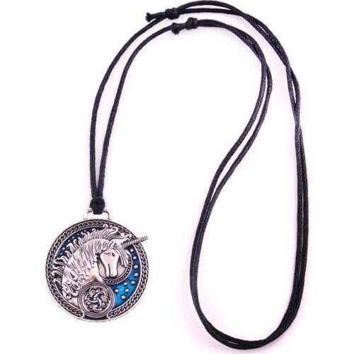 Rope Chain Unicorn With Flower Pattern Beautiful Flower With Magick Myth Fashion Style Add Your Charm Attractive Opposite Sex