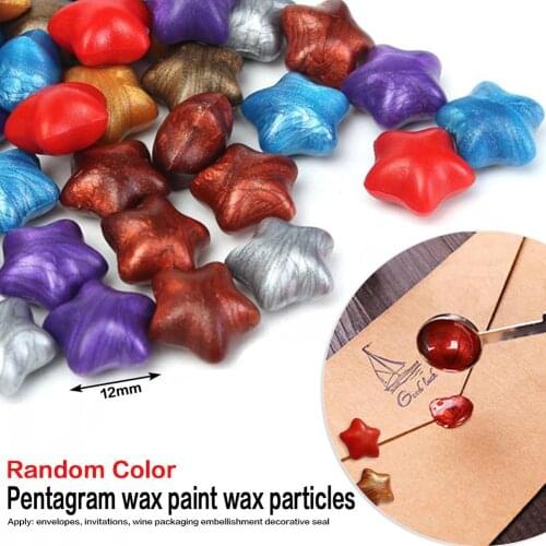 100 Pcs Star Shaped Sealing Wax Beads Pack Durable Handmade Stamping Wax Seal For Wedding Sealing Stamps Greeting Letters