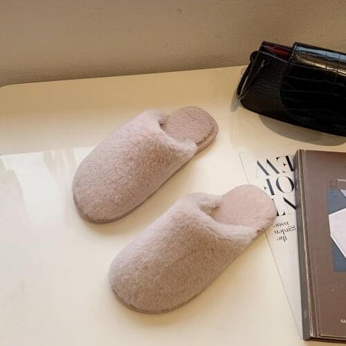 Womens Home Cotton Shoes Soft And Comfortable Casual Fur Slippers In Home Warm In Winter Vanny Factory Store