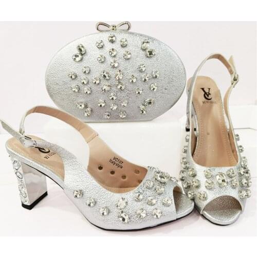 2021 New ins fashion Shoes and Bag Sets Italian design Matching Bags with High Quality Women for Party and wedding In high heel