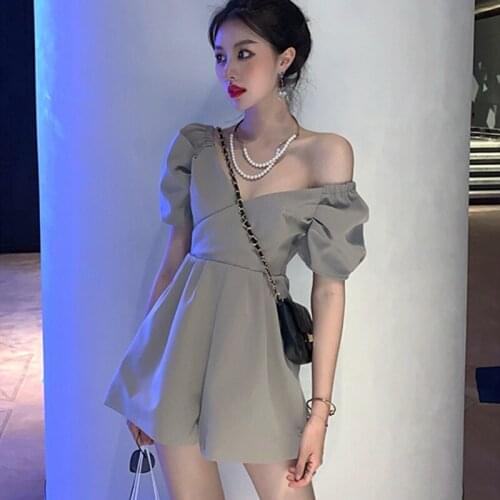Sexy Bodysuit Women Rompers Jumpsuits Summer 2021 New French Off Shoulder High Waist Women Jumpsuit Streetwear CHF6684