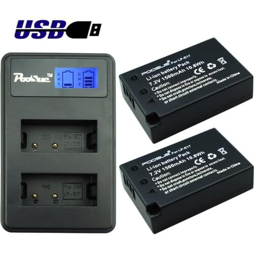 LCD Dual Charger Camera 77D 750D M6 LP E17 LP-E17 Battery for Canon EOS 77D 200D M3 M6 760D T6i 800D Kiss X8i batterie