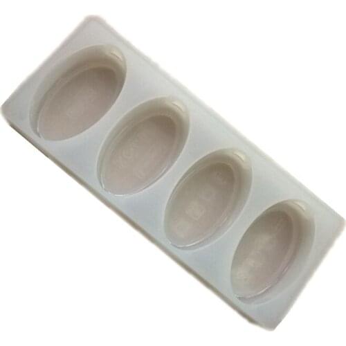 1 set Ice Cream Tools 4-Cavity Oval-shaped Ice Pop Molds Soft Popsicle Molds Ice Pop Makers With Lid Reusable Silicone Mold