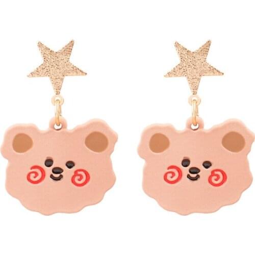 10 pair /lot wholesale fashion jewelry metal paint star cute bear Earrings