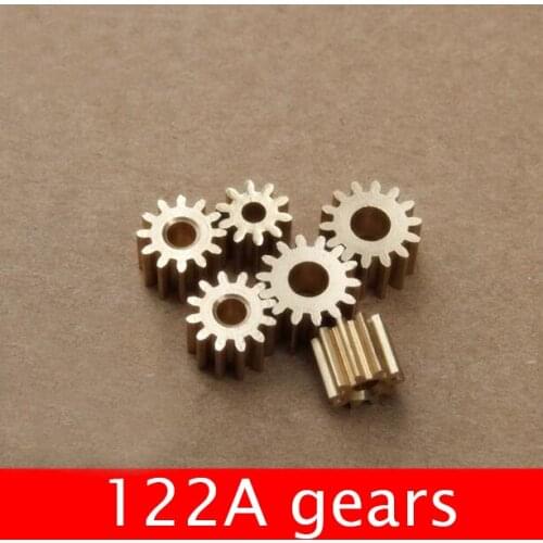 10PCS 122A Metal Pinion 0.5M 12T Brass Gears 2mm Main Shaft Gear Spare Parts For DIY Models
