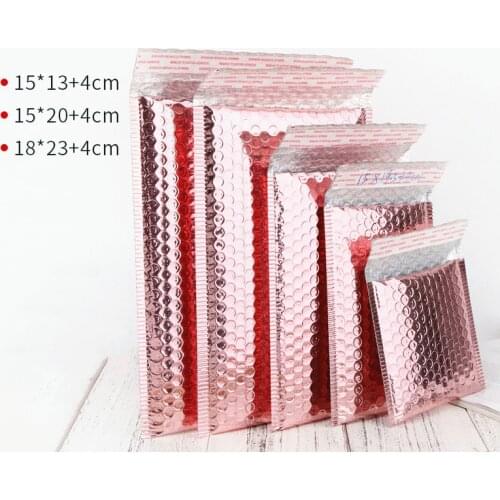 18*23+4cm Rose Gold Bubble Envelop Foil Bubble Mailer Waterproof Shockproof Envelopes Bag for Gift Packaging Shipping Letter Bag