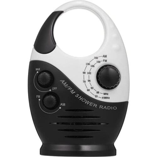 AM/FM Mini Shower Radio Bathroom Waterproof Radio Hanging Music Radio Built-in Speaker