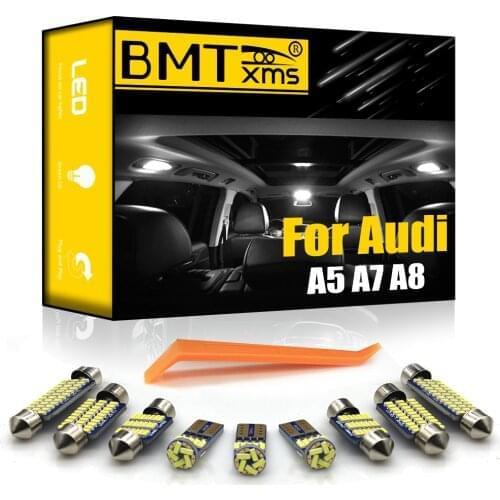 BMTxms For Audi A5 S5 RS5 B8 8T A7 S7 RS7 4G A8 S8 D2 D3 4D Coupe Sportback LED Interior Lights Map Dome Trunk Lamp Kit Canbus