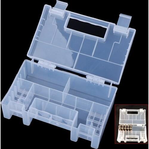1pc Battery Case Holder Storage Box Inner Compartment Anti Impact Large Capacity Clear Wear Resistant Practical Container AA AAA