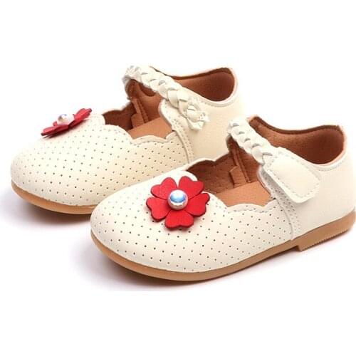 Baby Toddler shoes Kids Small girls princess Shoes soft sole flowers little Girls Single shoes 8M 10M 12M 15M 2 3 4T Beige Pink
