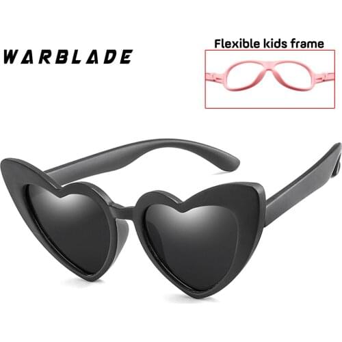 WarBLade Kids Polarized Sunglasses Children Heart Sun Glasses Girls Boys Silicone UV400 Child Mirror Baby Eyewear Gafas TR90