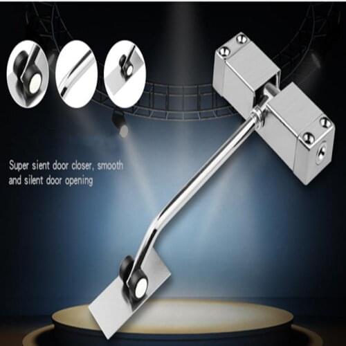 1PCS Automatic Door Closer Security System Door Closer Aluminum Alloy Automatic Door Spring Silver Tone Intensity Slides Tools