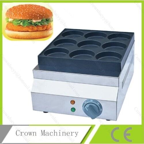 Electric Non-stick Commercial Pancake Maker Baker Machine;Electric 9 holes egg hamburger processing machine