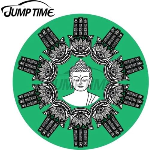 JumpTime 13 x 13cm Hamsa Evil Eye Yoga Meditation Gifts Hamsa Art Vinyl Car Stickers Helmet Window Trunk Creative Race Car Decal