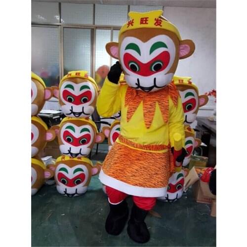 Monkey King Journey To The West Mascot Costume Sun Wukong mascot costume Adult Size Cartoon Character Monkey mascotte costum
