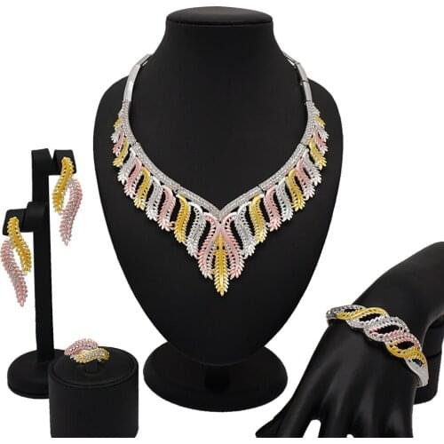 Fashion Charm African Bridal Earrings Ring Drop Jewelry Sets Classic Wedding Dubai Necklace Bracelet for Women Jewelry Set