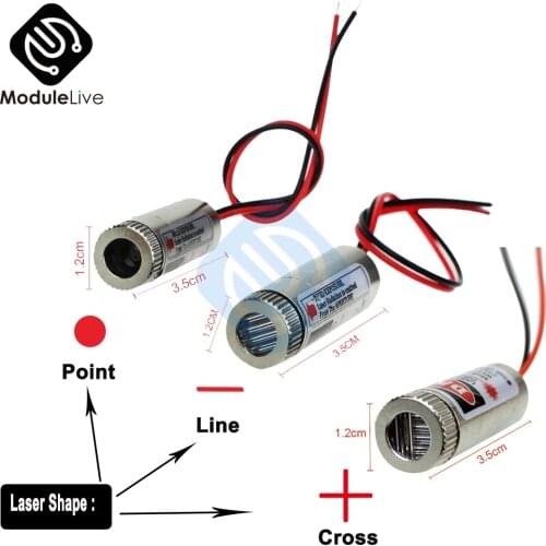 New AdjustableLens Focusable Industrial Class Beam 650nm 5mW Red Laser 3-5V Industrial Laser Head Point Line Cross Laser Module