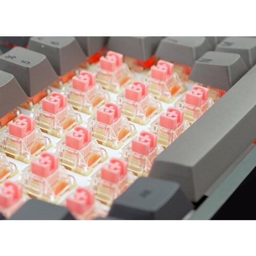 Bulk price TTC 3pin Gold Pink switch 37gf RGB SMD linear Injection Linear switch for Backlit Mechanical Gaming keyboard GK61