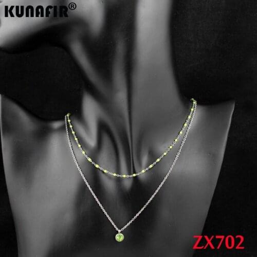 4mm rhinestone heart pendant stainless steel necklace long and short chain fashion Jewelry male necklace chains ZX702