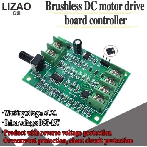 5V 12V Brushless DC Motor Driver Controller Board with Reverse Voltage Over Current Protection for Hard Drive Motor 3/4 Wire