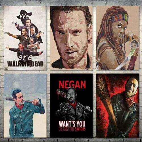 "The Walking Dead" TV series Rick Negan art canvas poster print for living room wall decoration