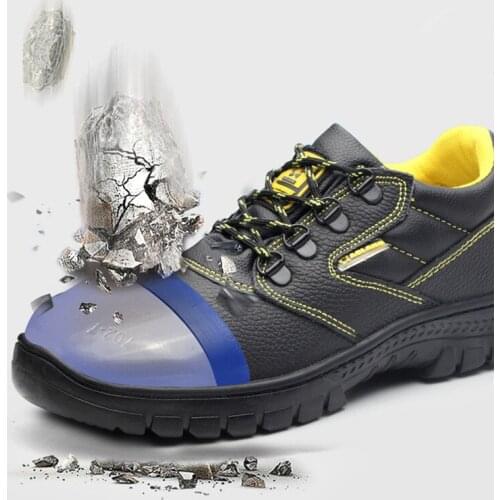Genuine Leather Work shoes for Men Smash-proof puncture-proof safety Boots Men steel toe safety Shoes Non-slip Working shoes