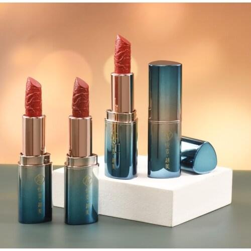 Carved Lipstick 7 Style 3 Colors In1 Waterproof Long Lasting Velvet Semi-matte Beauty Lip Gloss Lipstick Chinese Style Lip Tint