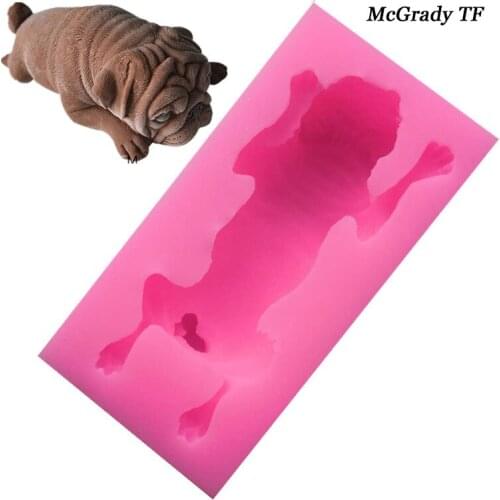 Dog Silicone Mold Cake Mold 3D Shar Pei Mould Ice Cream Pudding Blast Chilling Tools Fondant Cake Decorating Tools Cake Tools
