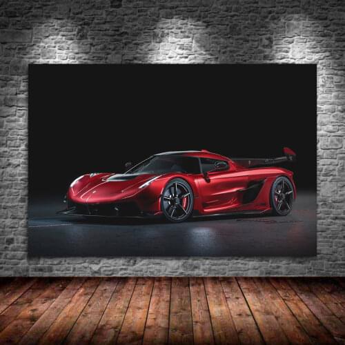 Modern Art Print Poster Koenigsegg 2019 Jesko 1600 Cherry Red Edition Car Wall Picture Canvas Painting Living Room Decor
