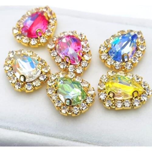 Rhinestones Sew on Stone needlework Crystal Sewing Accessory Drop Shape Sewing Crystals for Clothes Handicrafts Decorations