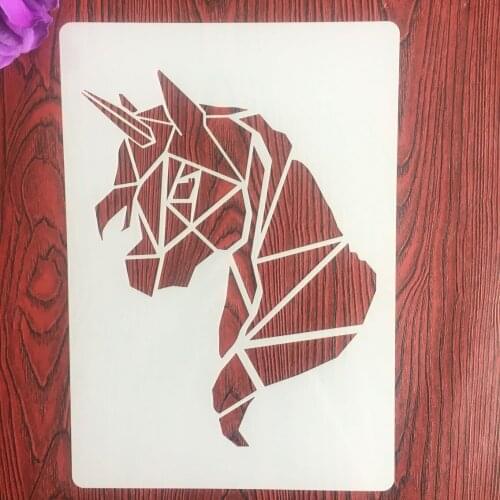 A4 29 * 21cm unicorn Mandala DIY Stencils Wall Painting Scrapbook Coloring Embossing Album Decorative Paper Card Template