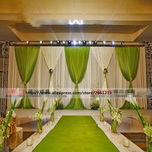Customade 3M*6M wedding backdrop Curtain Ice Silk Sequins Swags drapes stage background event party decoration