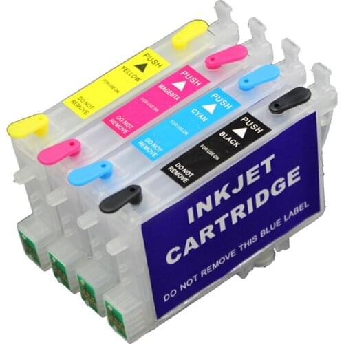 UP 1set T0551- T0554 Refillable Ink Cartridges compatible for Epson Printer RX420 RX425 R240 R245 RX520 printer with ARC Chips