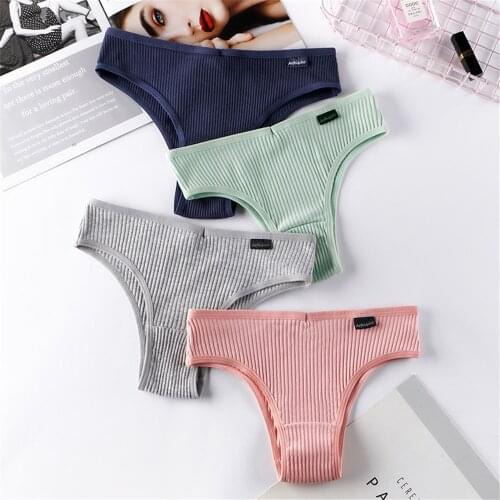 1Pieces Panties Cotton Thong Ladies Sexy Panties Ladies Underwear Solid Color Comfortable Womens Panties Lingeri S-XL T-pants
