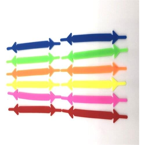 12pcs/Pack Shoes Accessories Elastic Silicone Shoelaces Creative Lazy Silicone Laces No Tie Rubber for Casual Sneaker