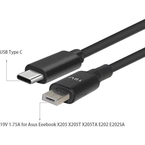 19V USB Type C Charging Cable Cord for Asus Eeebook X205 X205T X205TA E202 E202SA Laptop Dc Power Adapter Charger Connector