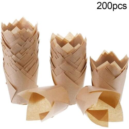200Pcs Baking Cupcake Cake Liner Wrappers Paper Flame Cup Muffin Dessert Holder aking Cupcake Cake Liner Wrappers Paper Cup Muff