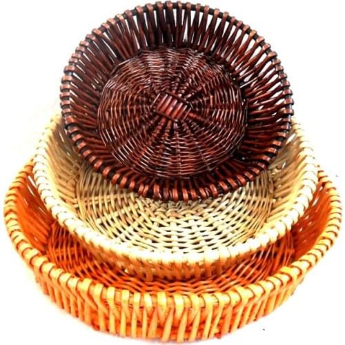 2017 wicker baskets of fruit bowl vegetable food storage baskets bread woven baskets laden in the kitchen