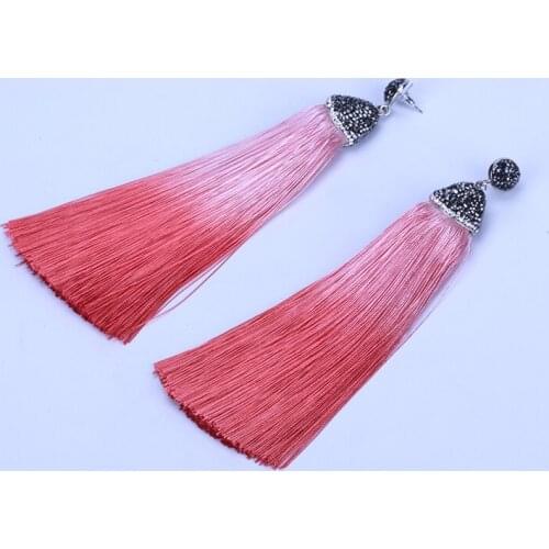 2018 New Design Rhinestone Tassel Earrings for Women Long Ethnic Tassel Drop Earrings A Set Jewelry Bijoux Femanino