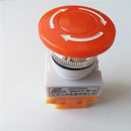 5pcs Y090 LAY37-10ZS/01ZS single side emergency stop mushroom button switch 660V 15A