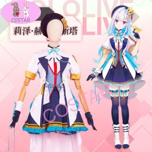 Anime! Vtuber Hololive Lize Helesta Lovely Dress Uniform Cosplay Costume Halloween Carnival Party Outfit For Women 2021 NEW