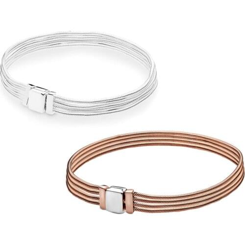 New 925 Sterling Silver Reflective Multi-snake Pan Bracelet Suitable For Fashion Diy Jewelry With European Original