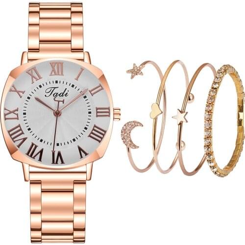 Brand Luxury Bracelet Watches Set For Women Fashion Geometric Bangle Quartz Clock Ladies Wrist Watch Zegarek Damski