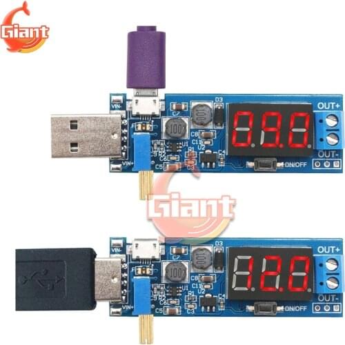 DC-DC 5V USB Step UP / Down Power Supply Module Adjustable Boost Buck Converter Board 5V to 3.5V / 12V Out DC 1.2V-24V Charging