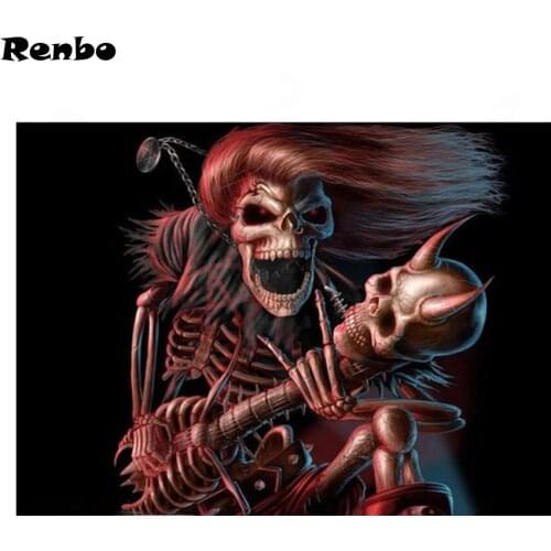 DIY 3D diamond painting halloween horror skull diamond embroidery sale diamond mosaic pictures of rhinestones Needlework