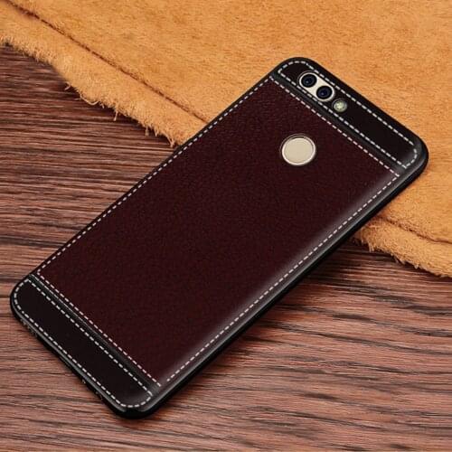 For Nova 2 PIC-AL00 PIC-TL00 Case PU Leather Grain Pattern Soft TPU Back Cover Case for Huawei Nova 2 Plus BAC-AL00 BAC-TL00