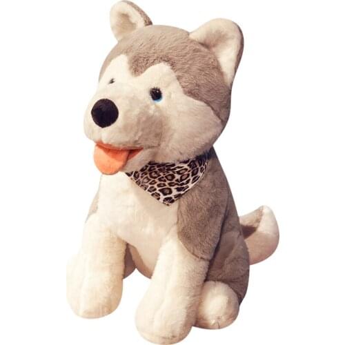 Cute Animal Husky Doll Plush Toy Big Simulation Dog Cartoon Pillow for Children Gift 48cm 19inch DY50707