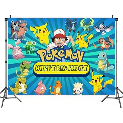 Pokemon Background Cloth Photography Birthday Party Background Cloth Room Decoration Accessories Background Wall 150X100cm
