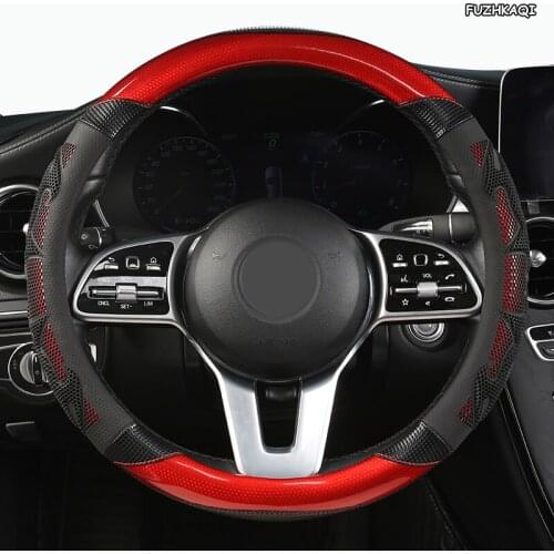 FUZHKAQI Microfiber Leather Car Steering Wheel Cover For GMC Sierra Yukon Terrain Acadia Savana Envoy Canyon 1500